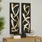 Black Wood Contemporary Wall Decor, Set of 2 36" x 12" x 2"